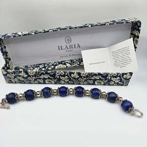 Ilaria Peru 925 Sterling Silver Lapis Lazuli Bracelet Boxed